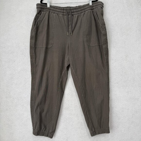 Athleta Pants Womens 20 Gray Rallon Jogger Cotton Stretch Elastic Cuffs Ankle - Picture 1 of 11